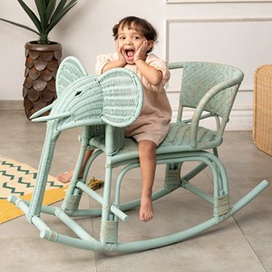 Elefante de roca de ratán hecho a mano para niños, juegos mecedores en elefantes animales de Vietnam - Product Image 2