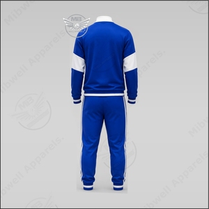 Ensemble de survêtement pour femme New Zeta bleu et blanc, veste à fermeture éclair à manches longues avec logo brodé, vêtements de sport décontractés - Product Image 3