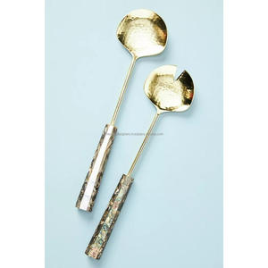 Mirror Polish Salad Spoon & Fork Cutlery <b>Set</b> With Transparent Resin Handles Dishwasher Safe High Quality Salad Server <b>Sets</b> - Product Image 5