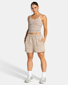 Shorts Bermuda Femme Personnalisés Imprimé Léopard Doublure Contrastante Taille Élastique Avec Poches Doux & Respirant Coupe Ample Premium - Product Image 4