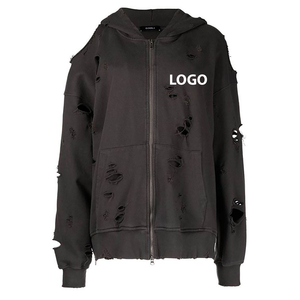 Men's <b>Black</b> Hooded Oversized Crop <b>Sweatshirt</b> With Straps And Frayed Hem Streetwear Style - Product Image 5