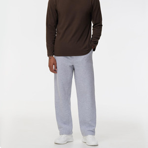 Men's Gray Cotton Sweatpants Elastic Waist Side Pockets Casual Autumn Wear Ankle-Length Spring Wear - Product Image 1