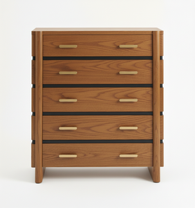 <b>5</b>-drawer Modern Eco-Friendly Chest Mango Bed <b>Frame</b> Bedroom Indoor Premium Quality Handcrafted OEM ODM Home Furniture Custom - Product Image 1