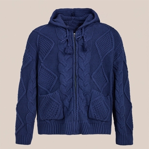 Sweat à capuche en jersey tricoté épais, coupe classique, mélange de coton, effet délavé vintage, streetwear, pull-over, séchage rapide, homme - Product Image 2