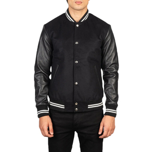 Chaqueta Varsity con Parches Bordados Personalizados, Diseño Nuevo 2026, para Hombre y Mujer, Mangas de Cuero Genuino de Alta Calidad, Ropa Universitaria - Product Image 2