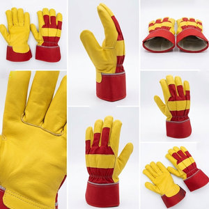 Gants de travail en cuir de chèvre de haute qualité, résistants à l'abrasion et aux perforations, pour la construction. - Product Image 3
