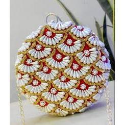 Sac à main artisanal de luxe indien, perles de verre multicolores, forme baguette, décontracté, fait main, durable, fournitures de perlage ethnique - Product Image 3