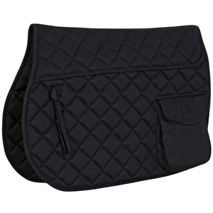 Tapis de selle de cheval matelassé Flair avec poche Tapis d'équitation équestre confortable avec compartiment de rangement pour l'utilisation du sentier et de l'entraînement - Product Image 1