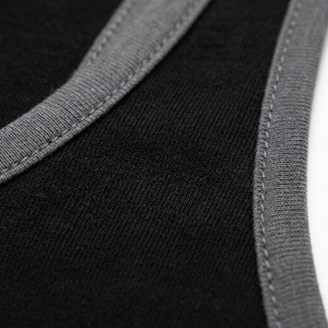 High Quality Lightweight Men's <b>Black</b> Solid Color <b>Tank</b> <b>Top</b> V-Neck Casual Breathable Knitted 100% Cotton Style - Product Image 6