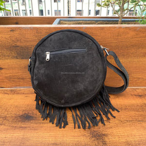 แฟชั่นใหม่กระเป๋าสะพายไหล่หนังนิ่มทรงกลมกระเป๋าสะพายข้างสไตล์โบฮีเมียนสำหรับผู้หญิงกระเป๋าสะพายข้างสไตล์คาวเกิร์ลของขวัญสำหรับเธอ - Product Image 6
