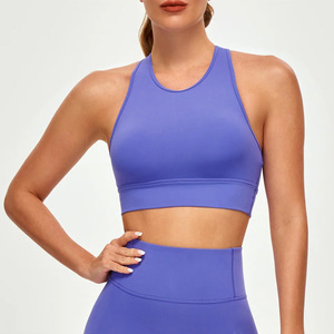 Compre sujetador deportivo reversible de talla grande con logotipo personalizado en la parte delantera, transpirable, de soporte medio para mujer, para gimnasio, yoga y fitness - Product Image 6