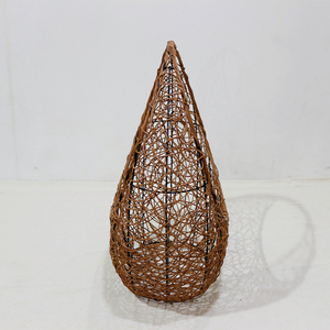 Panier de rangement en rotin en forme de croissant de lune, forme circulaire, décoration rustique et écologique pour la maison - Product Image 3