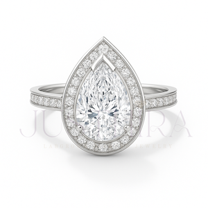 Bague en diamant de haute qualité avec coupe en forme de poire en argent sterling 925 pour femmes, bijoux de mode disponibles au prix d'exportation - Product Image 3