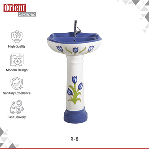 Highest Quality Wholesale Siupply New Luxury Design Sanitary Ware White Ceramic Material Bathrooms Wash <b>Basin</b> Pedestal for Sale - Product Image 2