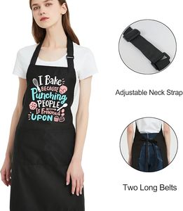 <b>Funny</b> Baking <b>Apron</b> <b>for</b> <b>Women</b> with Pockets Water Resistant Cooking <b>Apron</b> Casual Style Four Seasons Use - Product Image 3