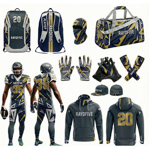 Uniformes de Fútbol Americano al por Mayor, Jersey Cosido con Tela de Malla de Alta Resistencia, Unisex para Adultos, Sublimados - Product Image 4