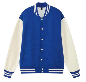 Blouson universitaire personnalisé avec logo, unisexe, grandes tailles, uni, teint, col montant formel, polaire épaisse, respirant, écologique - Product Image 3