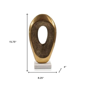 Abstract Brass Sculpture Irregular Shape Handmade Artistic Tabletop Decor Contemporary Living Room <b>Decoration</b> - Product Image 2