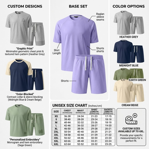 Conjuntos de Verano de Algodón Jersey Casuales al por Mayor, Conjuntos de Camiseta y Pantalones Cortos Lisos con Logotipo Personalizado al por Mayor - Product Image 5