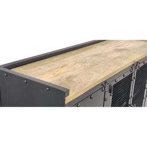 ตู้ข้างเตียงไม้เนื้อแข็งขายดี ดีไซน์โบราณ พร้อมสไตล์อินดัสเทรียลโลหะขนาดใหญ่ สำหรับใช้ในบ้าน ห้องนั่งเล่น ห้องน้ำ - Product Image 4