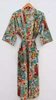Robe kimono en coton à motifs floraux, conçue pour les femmes qui aiment les vêtements de nuit confortables et le style maison