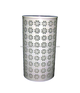 Cesto de Almacenamiento Extra Grande de Hierro Perforado con Efecto de Encaje Blanco, Decorativo para Baño, con Tapa de Diseño Filigranado de Alta Densidad, Duradero - Product Image 4