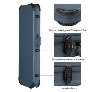 Custodia Protettiva Quadrata in PU Blu Fiamma per Chitarra Elettrica Stile 170, per Basso, Realizzata in Legno e Materiale PC, Adatta per ST TL - Product Image 4