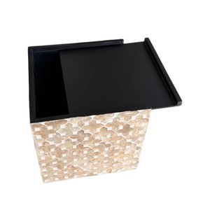 Handmade Wooden Tissue Box with Mother of Pearl Inlay for Home Decor - Product Image 2