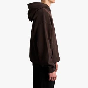 เสื้อฮู้ดโอเวอร์ไซส์ผู้ชาย สีพื้น ผ้าฝ้ายฟลีซ สไตล์ลำลอง สตรีทแวร์ มีกระเป๋า ดีไซน์สำหรับฤดูใบไม้ร่วง ทรงปกติ - Product Image 3