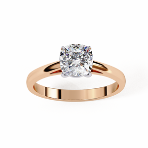 Cushion Cut Solitaire <b>Diamond</b> <b>Ring</b> in Elegant Engagement <b>Ring</b> - Product Image 3
