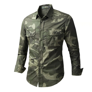 Camisa de Camuflaje Personalizada OEM para Hombre, Camisa Táctica de Manga Larga con Botones, Ropa Casual para Exteriores - Product Image 3