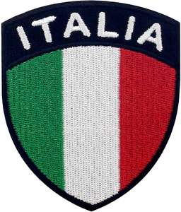 Parche Bordado con la Bandera de Italia, Aplicación Termoadhesiva o para Coser, Escudo Nacional Italiano - Product Image 1