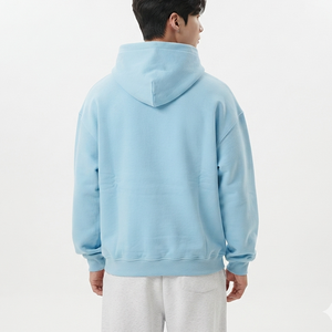 Best Quality Baggy <b>Thick</b> Light Blue Hoodies <b>Men</b> No String Blank Fleece 100% Cotton Drop Shoulder Heavyweight <b>Hoodie</b> Manufacturer - Product Image 2