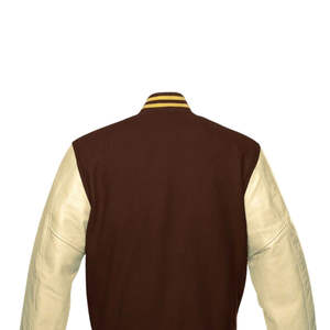 Veste universitaire classique bicolore en cuir PU pour homme, coupe régulière, poids moyen, ourlet côtelé, respirante, séchage rapide, hiver - Product Image 2