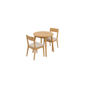 Juego de Comedor Redondo de Madera de Teca Premium ARTERRA para Espacios Pequeños, Mesa Moderna con Sillas Tapizadas para Hogar o Cafetería - Product Image 1