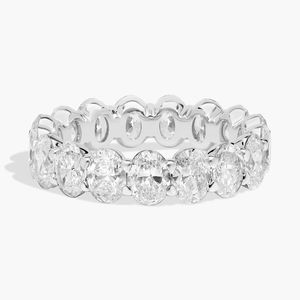 Oval Cut Lab-Grown Diamond Filled Eternity <b>Ring</b> in 14K Yellow Gold Luxury - Product Image 3