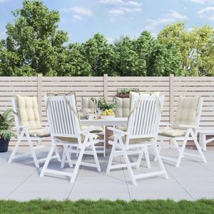 6pcs Cream Oxford Fabric <b>Highback</b> <b>Chair</b> Cushions Outdoor Pillows & Cushions - Product Image 1