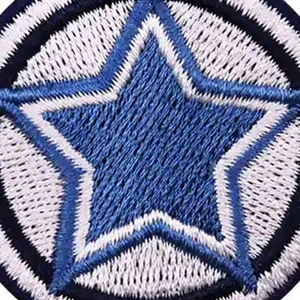 Écusson étoile personnalisé bleu et blanc, broderie à la main, logo personnalisé, thermocollant ou à coudre pour vêtements, vestes, OEM - Product Image 3