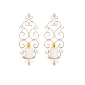 Candelabro de pared de latón macizo dorado de alta calidad, diseño floral, decorativo para la sala de estar del hogar. - Product Image 4