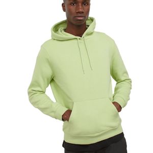 Sweat-shirts pour hommes de qualité supérieure, couleur vert clair, coupe classique, tissu 100% polaire, couleur unie, design avec poche kangourou, pour un usage quotidien - Product Image 1