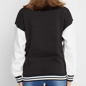 Veste universitaire noire et blanche pour femmes, avec lettre A brodée sur le devant, manches longues, boutonnée, style universitaire, pour l'automne - Product Image 2