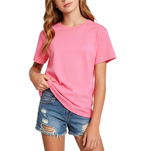 T-shirt blanc en coton pour fille, uniforme scolaire, manches courtes, coupe ample, basique, pour enfants - Product Image 5