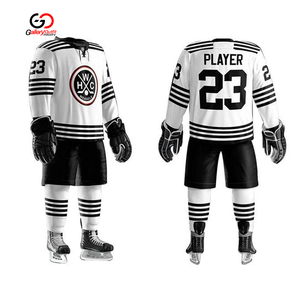 <b>Wholesale</b> Custom Team <b>Ice</b> <b>Hockey</b> <b>Jerseys</b> V-Neck Long Sleeve Fight Strap Tackle Twill Embroidered <b>Practice</b> League Uniforms - Product Image 6