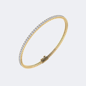 3.60CTW Princess Prong-<b>Set</b> Diamond Line Bracelet - Product Image 6