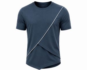 Men's Sporty Digital Printed Quick Dry Short Sleeve T-Shirt <b>Raglan</b> Sleeve O-Neck Regular Fit 100% Cotton Knitted Front Trim 220g - Product Image 3