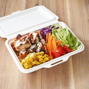 Boîte alimentaire compostable en bagasse pour restaurants, colis et emballages à emporter, boîte de 9x6 pouces pour hamburgers, sandwichs et collations - Product Image 1