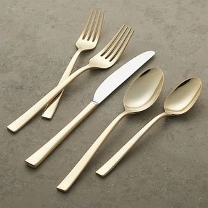 Ensemble de couverts en métal brillant opulent avec une construction en acier inoxydable de haute qualité pour une décoration de table luxueuse - Product Image 1