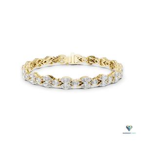 9.02 CT Yellow <b>Gold</b> Marquise and Pear Lab Grown Diamond Bracelet in 18K <b>Solid</b> <b>Gold</b> - Product Image 3