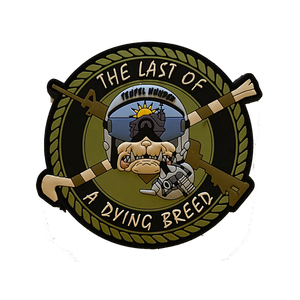 The Last of a Dying Breed 3D Rubber <b>Patch</b> with Skull and <b>Crossed</b> Guns Design for Sew-On Application - Product Image 1
