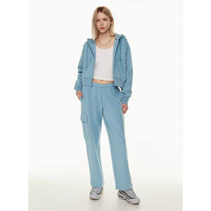 Pantalones Cargo de Cintura Alta y Pierna Ancha para Mujer con Logotipo Personalizado, Pantalones de Invierno Ecológicos, Elegantes y Casuales - Product Image 1